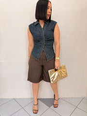 KAMILA DENIM DARK TOP