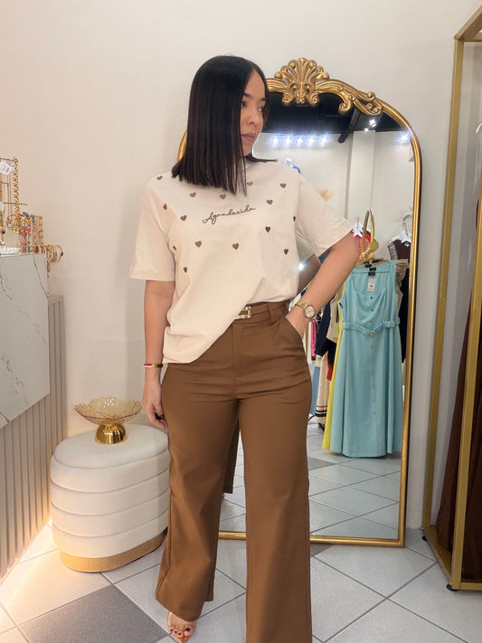 AGRADECIDA  OVERSIZE TSHIRT BEIGE