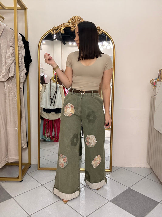 LORENA”  OLIVO FLOR  PANTALÓN