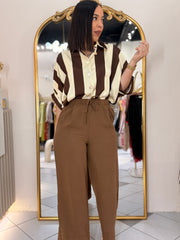 BROWN/BEIGE ELEGANTE TOP