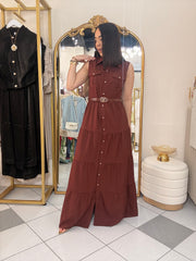 BURGUNDY” DRESS MAXI
