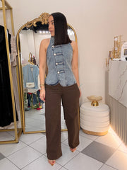 KAILA" DENIM NAPOLEO TOP