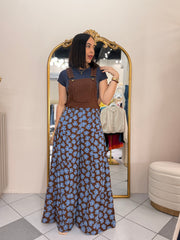 BROWN/ BLUE  JUMPSUIT