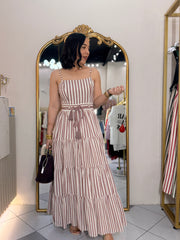 TRIANA" ROSE STRIPE DRESS