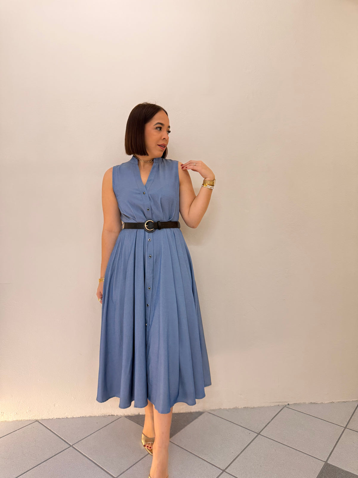 KAMILA- BLUE MIDI DRESS