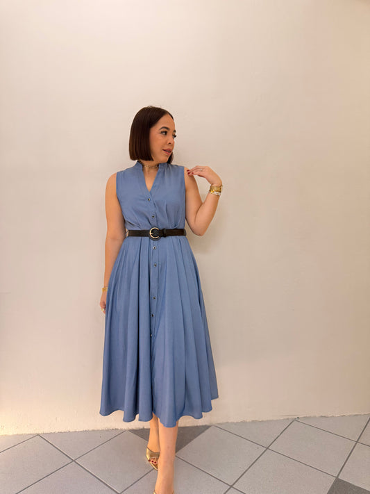 KAMILA- BLUE MIDI DRESS