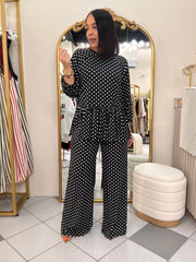 BLACK POLKA DOT SET