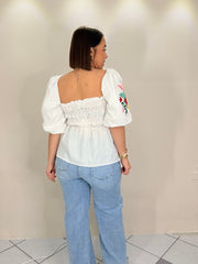 PUFF FLORY WHITE  TOP