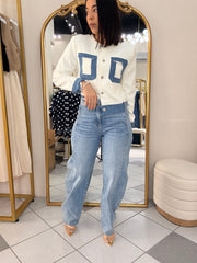 AURA" BLAZER WHITE/DENIM