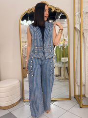 MICHELLE” LIGHT DENIM SET LÍNEAS