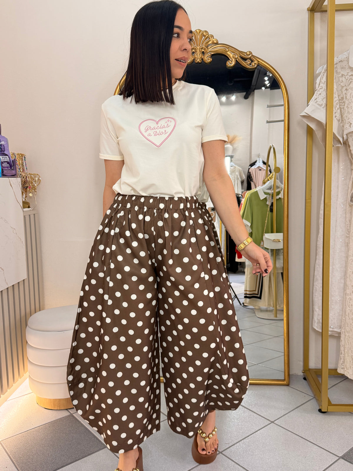 BARREL BROWN POLKA DOT PANT
