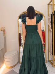 PAULA" HUNTER GREEN DRESS