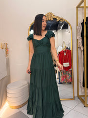 PAULA" HUNTER GREEN DRESS