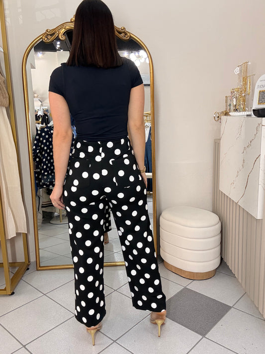 WALESKA" BLACK POLKA DOT PANT