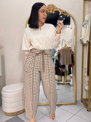PANTALON CUADROS BROWN
