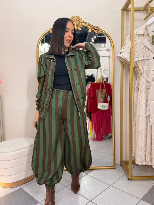 IVONE" OLIVE/BROWN  SET