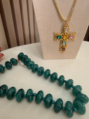 COLLAR CRUZ COLORES/GOLD