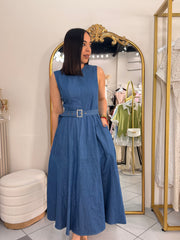 ISAIRA, DENIM DRESS MIDI