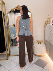 KAILA" DENIM NAPOLEO TOP