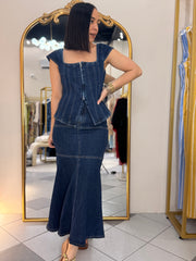 KAREN SET DENIM FALDA Y TOP