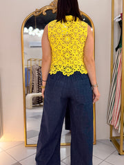 AISA" CROCHET YELLOW  TOP