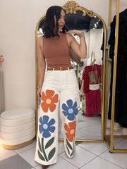 ISANI FLOR" PANTALÓN BLANCO