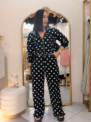 BLACK/WHITE POLKA DOT SET TRAVEL