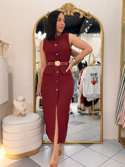 IVY” BURGUNDY DRESS