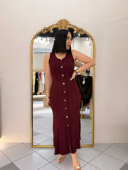 BURGUNDY MIDI DRESS