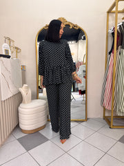 BLACK POLKA DOT SET