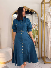 TEAL MIDI DRESS