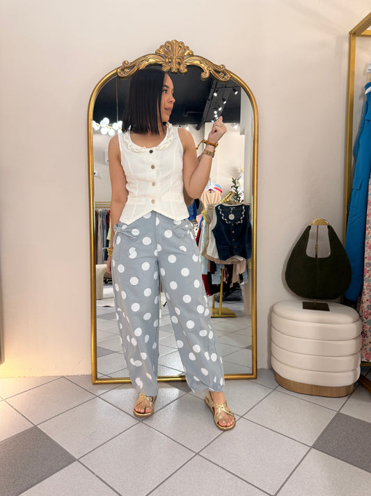 LAZO GREY/WHITE  POLKA DOT JEANS
