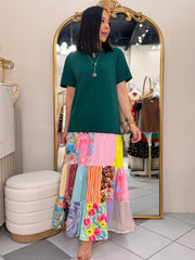 DRESS COLOMBIANO TEAL PARCHOS