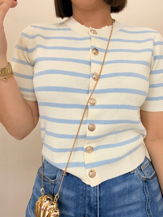 FRANCÉS WHITE/BABY BLUE TOP