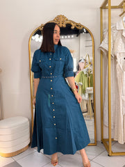 TEAL MIDI DRESS