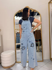 DENIM FLOR JUMPSUIT