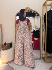 ROSE/GREEN” FLORAL JUMPSUIT