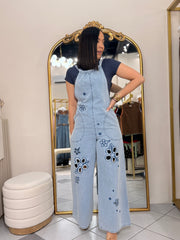 DENIM FLOR JUMPSUIT