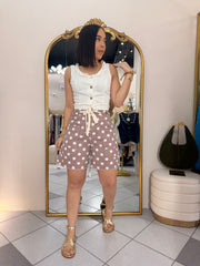 DUSTY ROSE  POLKA DOT  BERMUDA