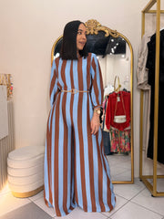 BLUE/BROWN  JUMPSUIT