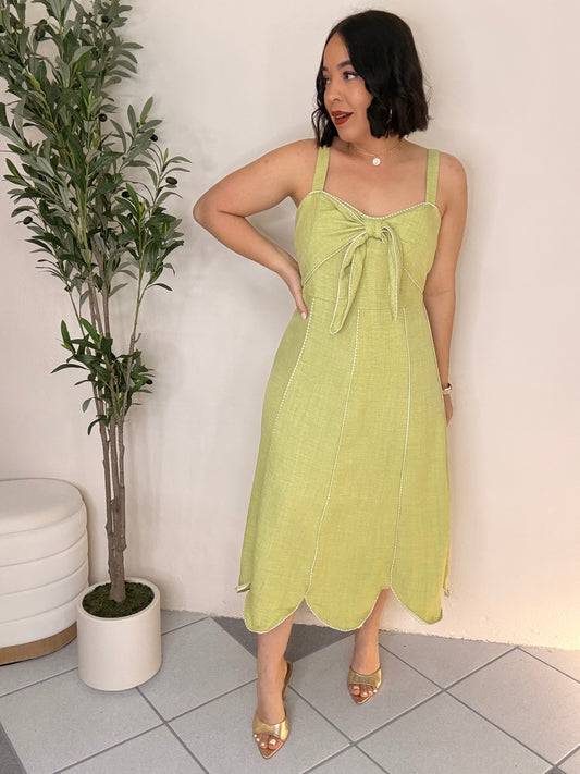 CLARA GREEN MIDI DRESS