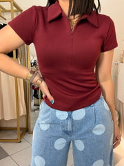 POLO BURGUNDY TOP