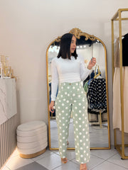WALESKA" SAGE POLKA DOT PANT