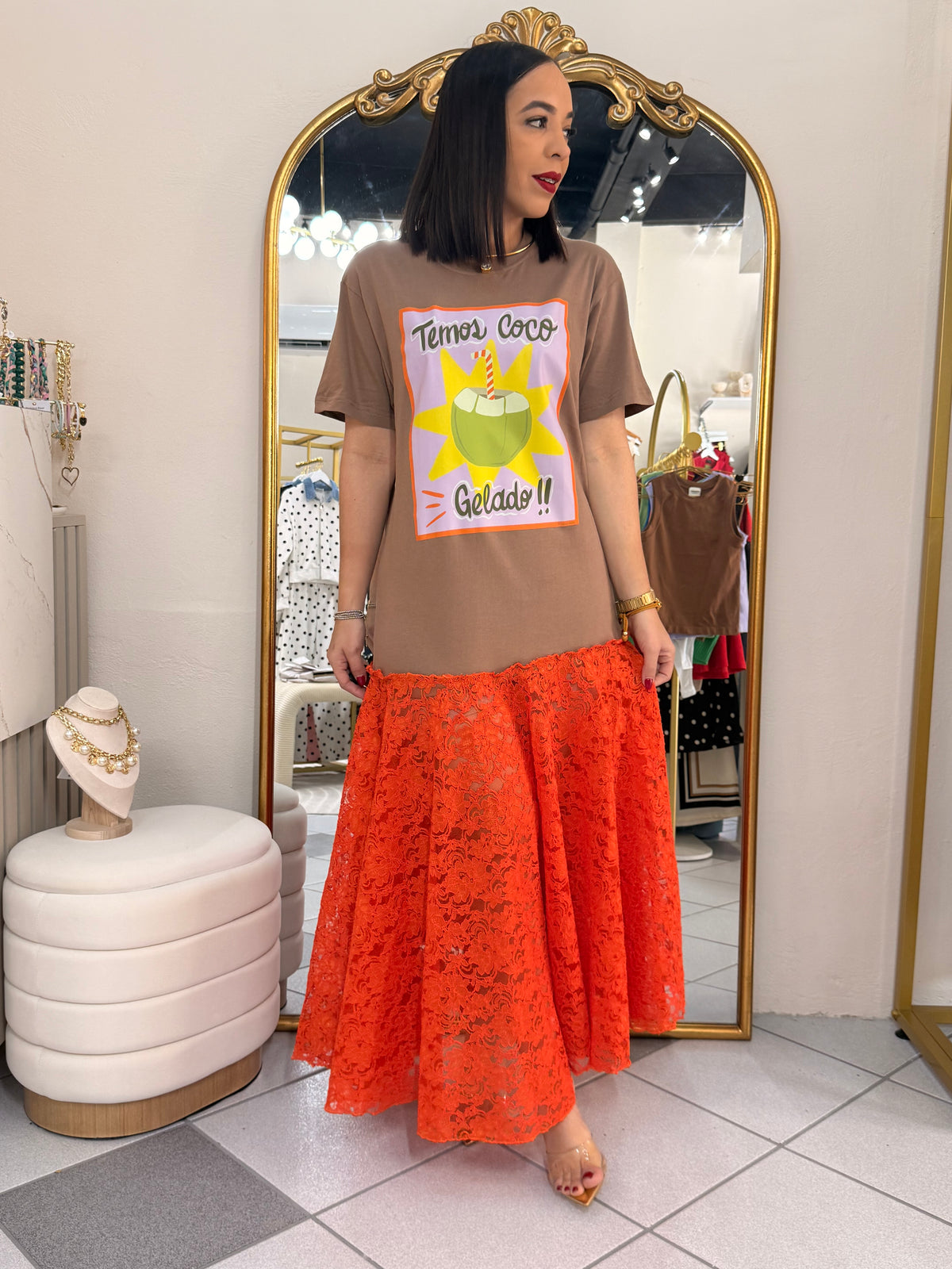 BROWN COCOS DRESS COLOMBIANO