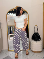 VIOLETA/BLANCO  POLKA DOT BARREL