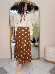 FALDA CAMEL POLKA DOT