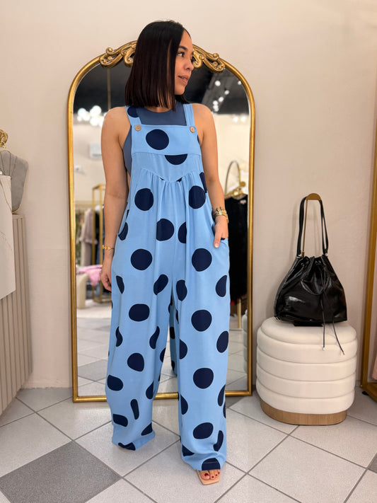 AUREA” POLKA DOT BLUE  JUMPSUIT