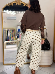BROWN TRENDY TSHIRT MANGA LACE