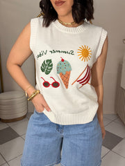 WHITE  TOP SUMMER VIBE