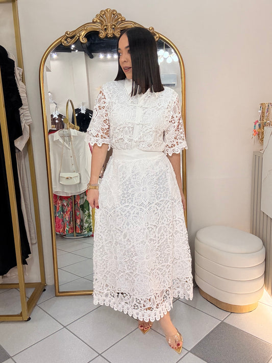 SET FALDA ELEGANTE BLANCO